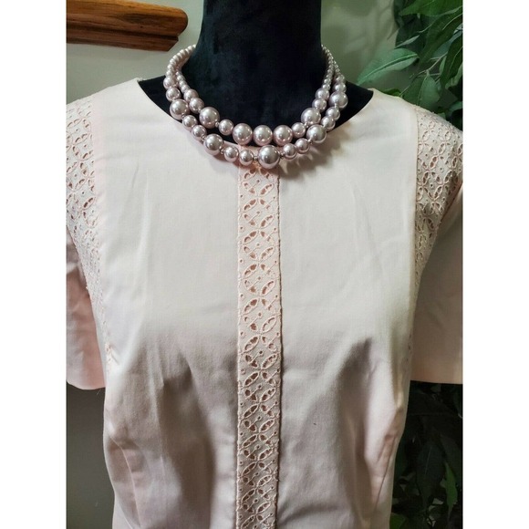 Bloomingdale's Basler Women's Pink Round Neck Short Sleeve Knee Length Dress - Picture 2 of 12